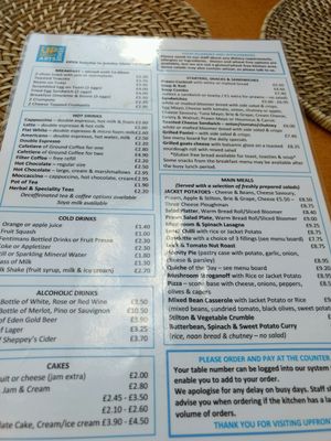 menu at Upfront in Penrith