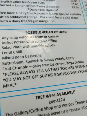 possible vegan options at Upfront in Penrith