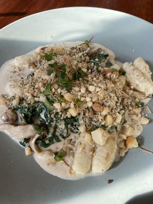 Gnocchi with oyster mushrooms  at Kawul in Pokolbin