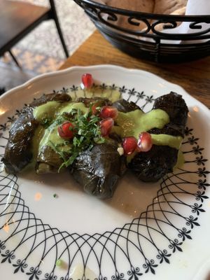 Stuffed grape leaves   at Hummus Kitchen - Hell's Kitchen in New York City
