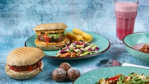 Beyond meat burger at Evergreen in Nicosia