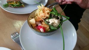 Small salad and hummus bowl at Nourish in Inverness