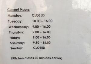 Current hours. at Nourish in Inverness