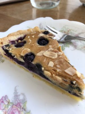 Blueberry almond tart at Nourish in Inverness