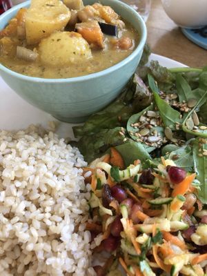 Chickpea and vegetable lime and coconut curry at Nourish in Inverness