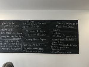 Menu board today at Nourish in Inverness