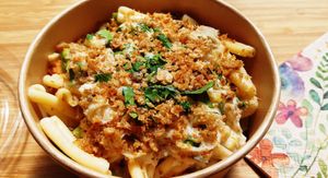 Meal of the week 2024 07 06: Pasta veggies & creamy leek sauce at Change All Vegan - Food Truck in Lier