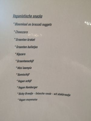 Vegan menu at Den Halt in Pelt