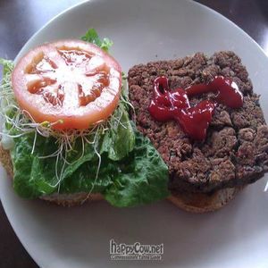 lentil burger at Green Leaves - West Hollywood in West Hollywood