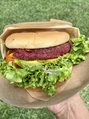 Burger at Flora Plant Based Cuisine in Orlando