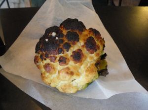 Roasted cauliflower at Miznon - Canal St Martin in Paris