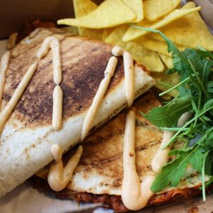 Quesadilla (vegan) at Love Brew Scarborough in Scarborough