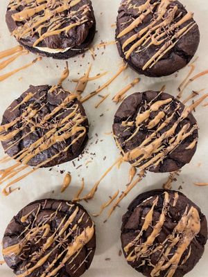 Peanut Butter Brownie Cookie Sandwiches (Ve) at Love Brew Scarborough in Scarborough