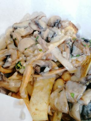 Mushroom fully loaded chips (soooo tasty) at Love Brew Scarborough in Scarborough