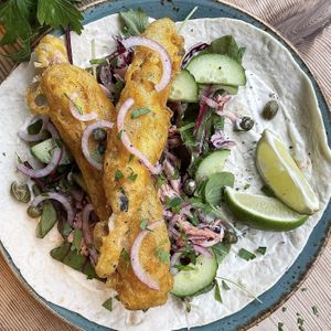 Bish goujons  at Love Brew Scarborough in Scarborough