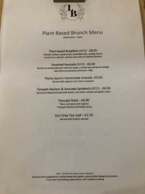 Brunch menu at Love Brew Scarborough in Scarborough