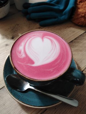 Beetroot latte, sweet tones of cinnamon and a kick of black pepper at Love Brew Scarborough in Scarborough