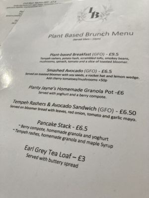 Breakfast choices  at Love Brew Scarborough in Scarborough