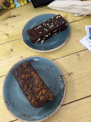 Biscoff brownie and rocky road  at Love Brew Scarborough in Scarborough