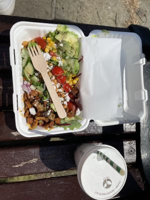 Nourish bowl & iced americano   at Love Brew Scarborough in Scarborough