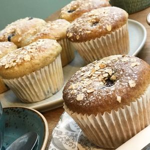 Vegan blueberry breakfast muffins at Love Brew Scarborough in Scarborough