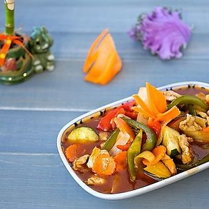 Pad Preow Whan (Sweet & Sour) -- (from Thai Am website) at Thai-Am in St Petersburg