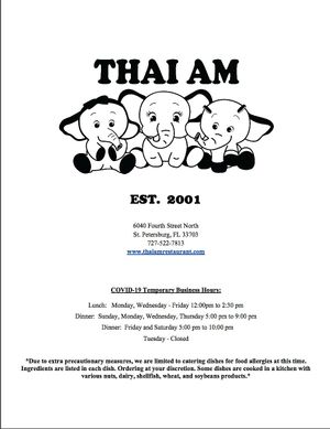 Menu 1 at Thai-Am in St Petersburg