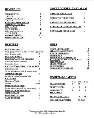 Menu 4 at Thai-Am in St Petersburg