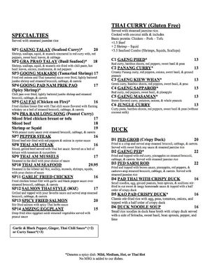 Menu 5 at Thai-Am in St Petersburg