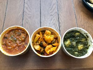 Mushroom, cauliflower and spinach. Best Sagg I’ve ever tasted   at Nepali Chulo in West Valley City