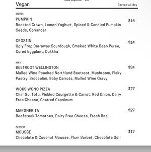 October 22 vegan menu 🌱   at The Dune in Mangawhai