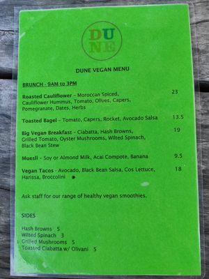 Menu2 at The Dune in Mangawhai