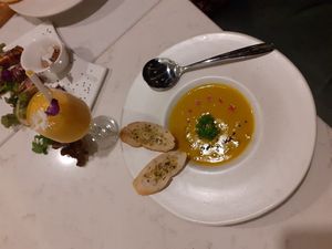 pumpkin soup (soup offer depending on the season) at The Living Library in Vientiane