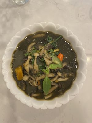 Mushroom Lao soup at The Living Library in Vientiane