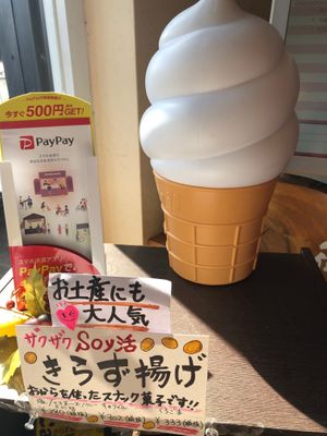 Soy soft serve at Daizu no Hana in Satsumasendai