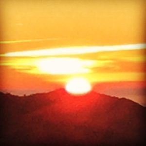 Sunrise from garden at Casa San Andreas in Competa