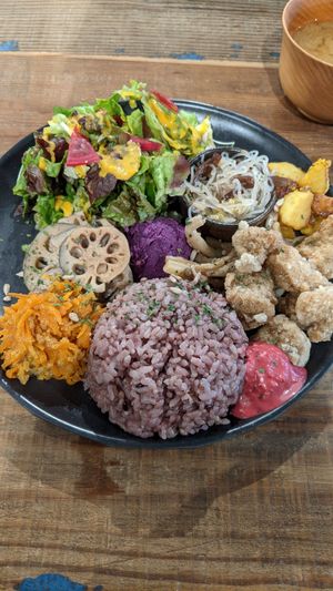 おからあげプレート at Mumokuteki in Osaka