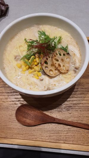 Vegan sasame and soy milk ramen at Mumokuteki in Osaka
