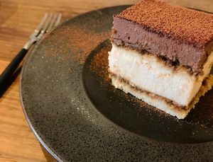 Tiramisu , best vegan cake ever. at Mumokuteki in Osaka
