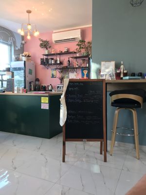 Chalkboard menu at Bonjour in Tivat