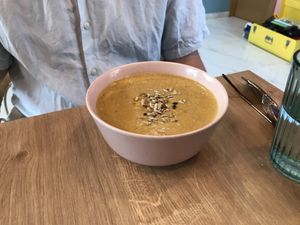 Lentil soup  at Bonjour in Tivat