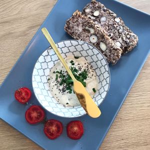 Keto bread , gluten free with vegan pate  at Bonjour in Tivat