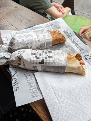 Falafel wrap at Maha in Brussels