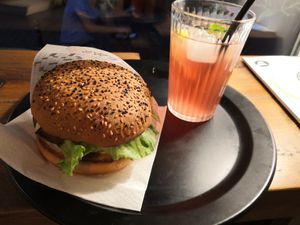 Vegan Falafel Burger at Maha in Brussels