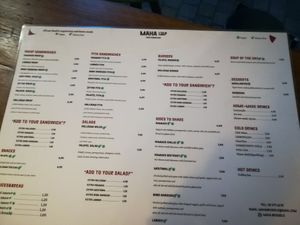 Menu at Maha in Brussels