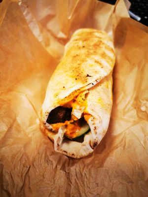 Falafel wrap at Maha in Brussels