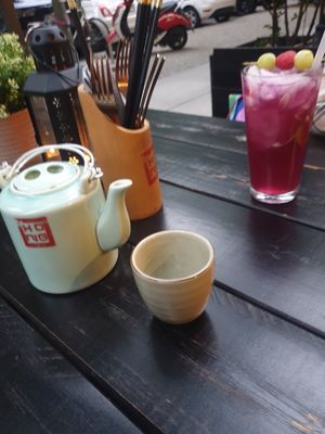 Rice tea (tastes like popcorn!) at Top Tep - Modern Vietnamese Kitchen & Bar in Berlin