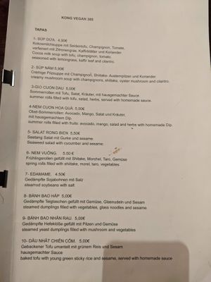 Menu 1 at Top Tep - Modern Vietnamese Kitchen & Bar in Berlin