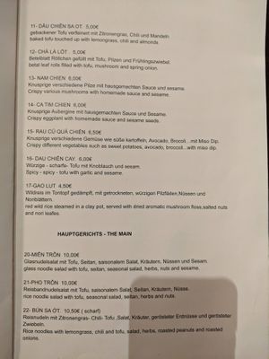 Menu 2 at Top Tep - Modern Vietnamese Kitchen & Bar in Berlin