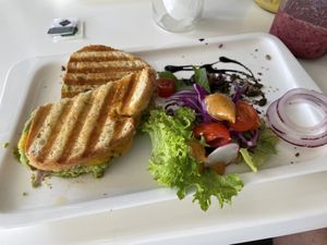 The mushroom and avocado grilled sandwich at Calma Cafe in Gran Canaria